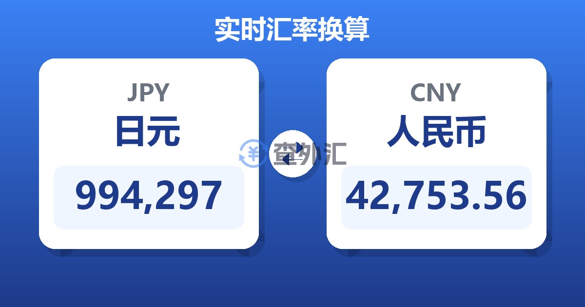 994,297日元兑人民币