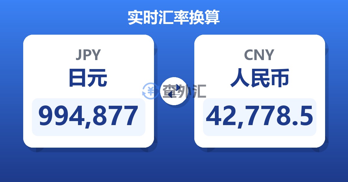 994,877日元兑人民币