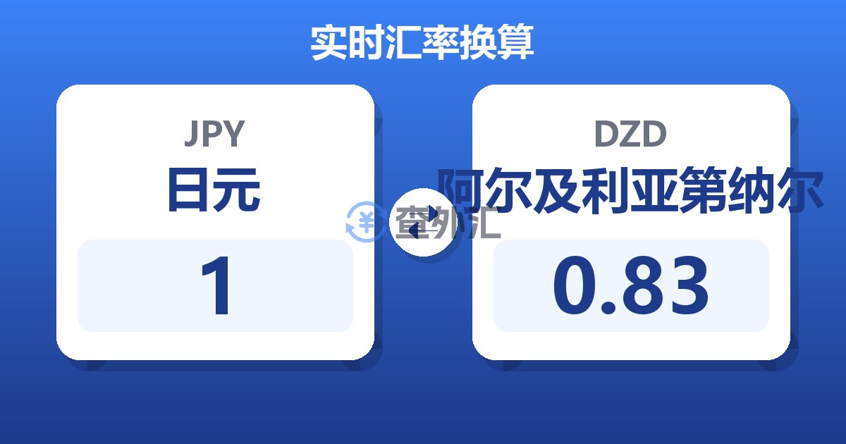 1日元兑阿尔及利亚第纳尔