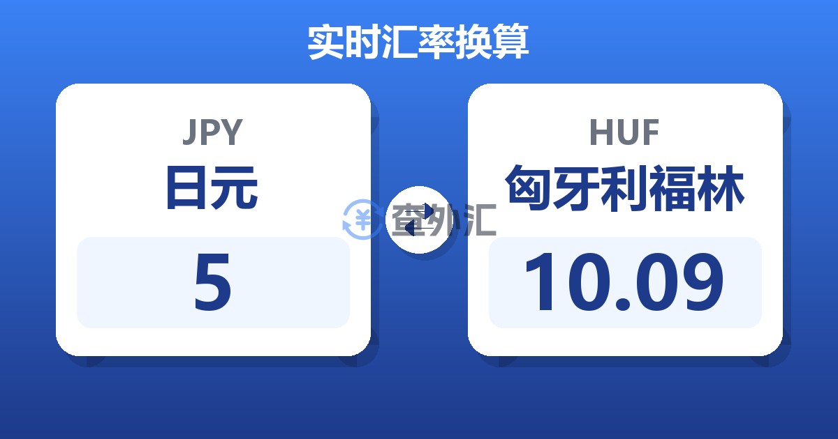 5日元兑匈牙利福林