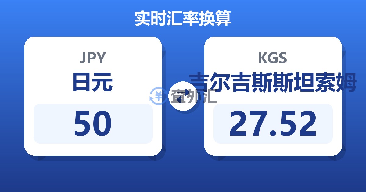 50日元兑吉尔吉斯斯坦索姆