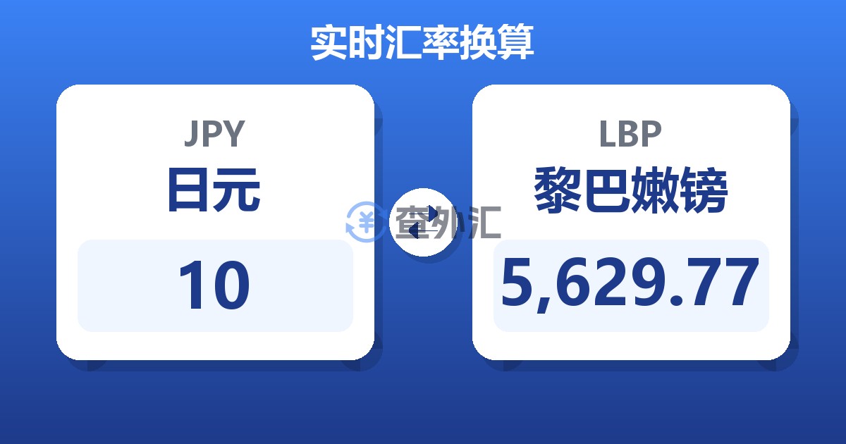 10日元兑黎巴嫩镑