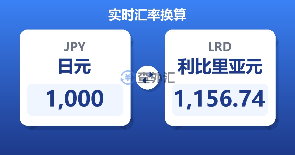 1,000日元兑利比里亚元