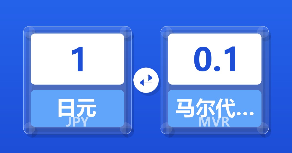 1日元兑马尔代夫拉菲亚