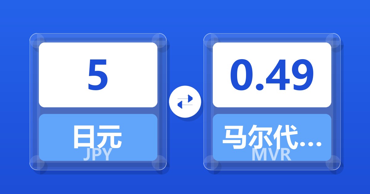 5日元兑马尔代夫拉菲亚