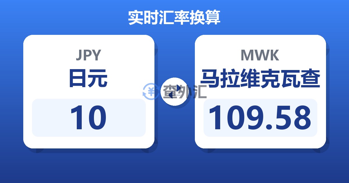 10日元兑马拉维克瓦查