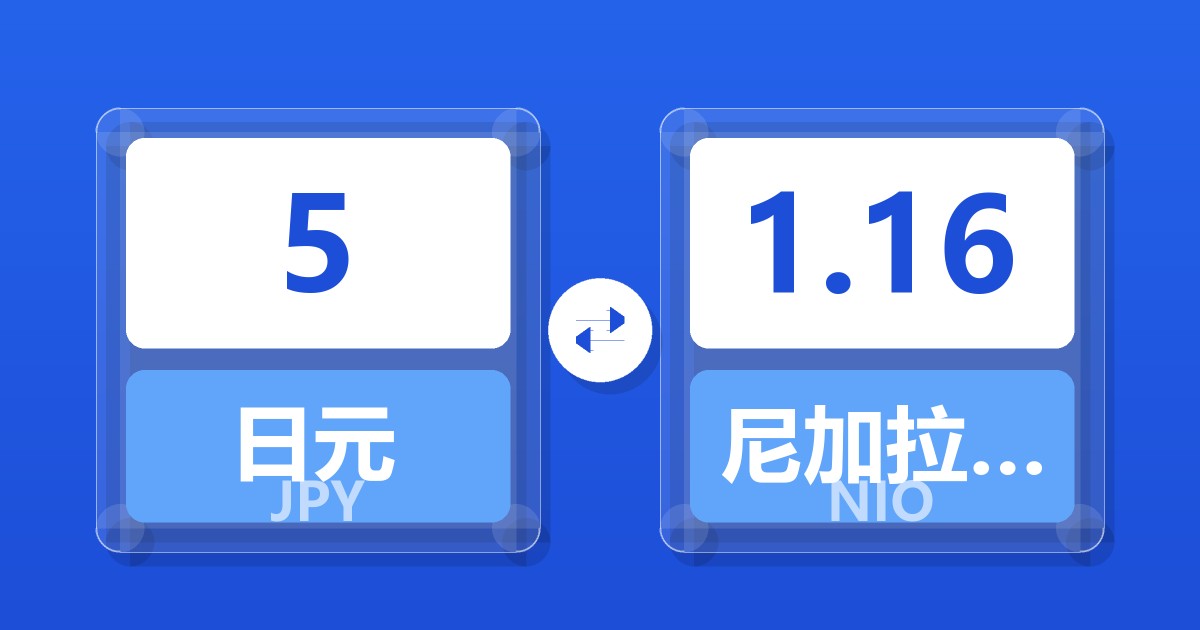 5日元兑尼加拉瓜科多巴