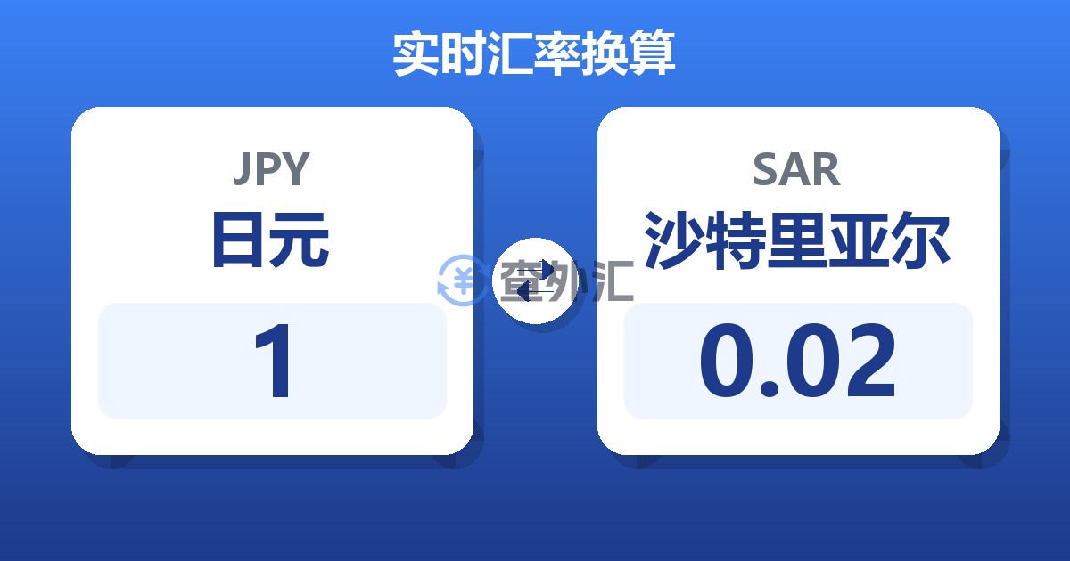 1日元兑沙特里亚尔