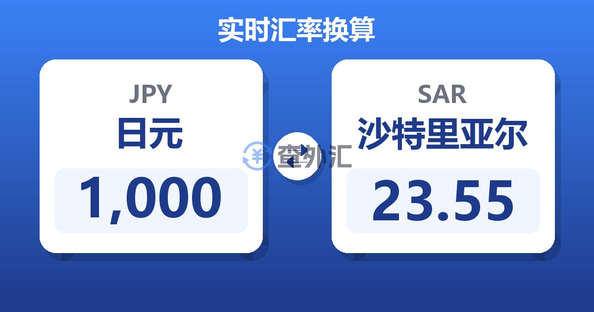 1,000日元兑沙特里亚尔