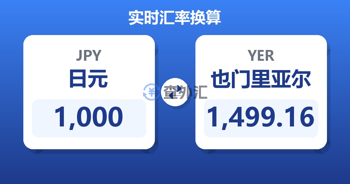 1,000日元兑也门里亚尔