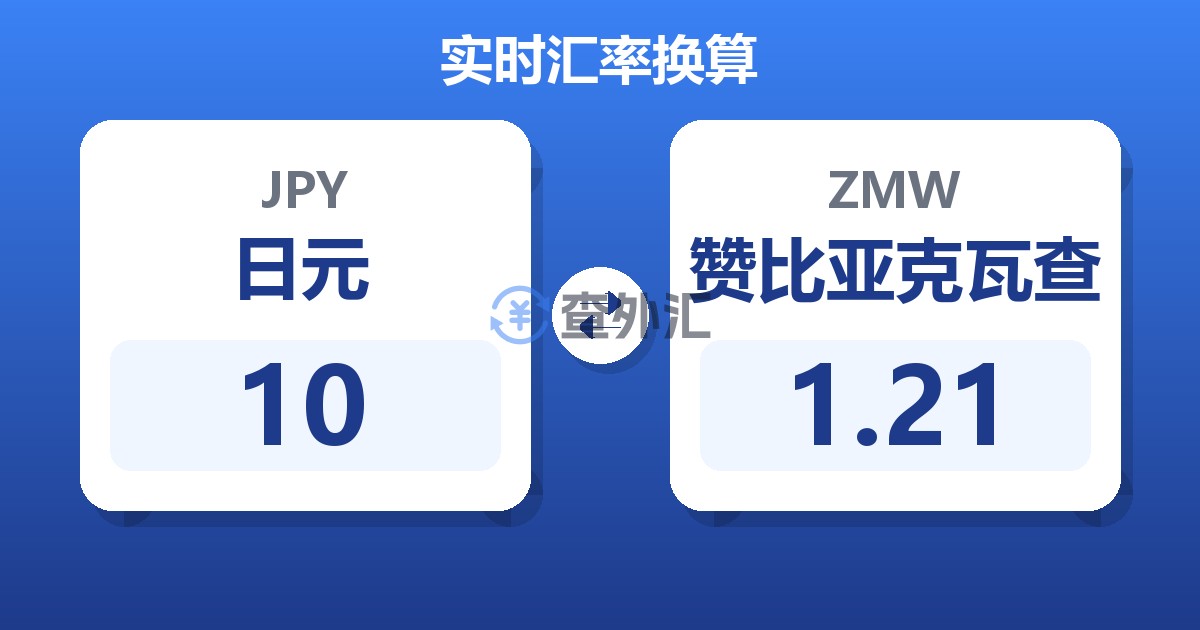 10日元兑赞比亚克瓦查