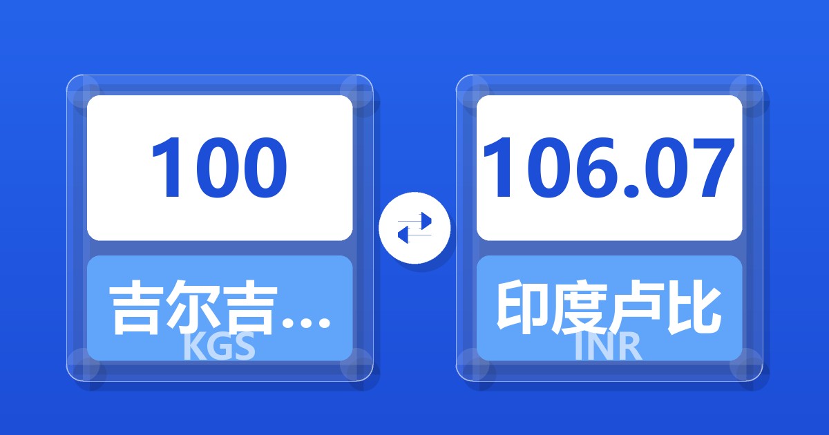 100吉尔吉斯斯坦索姆兑印度卢比