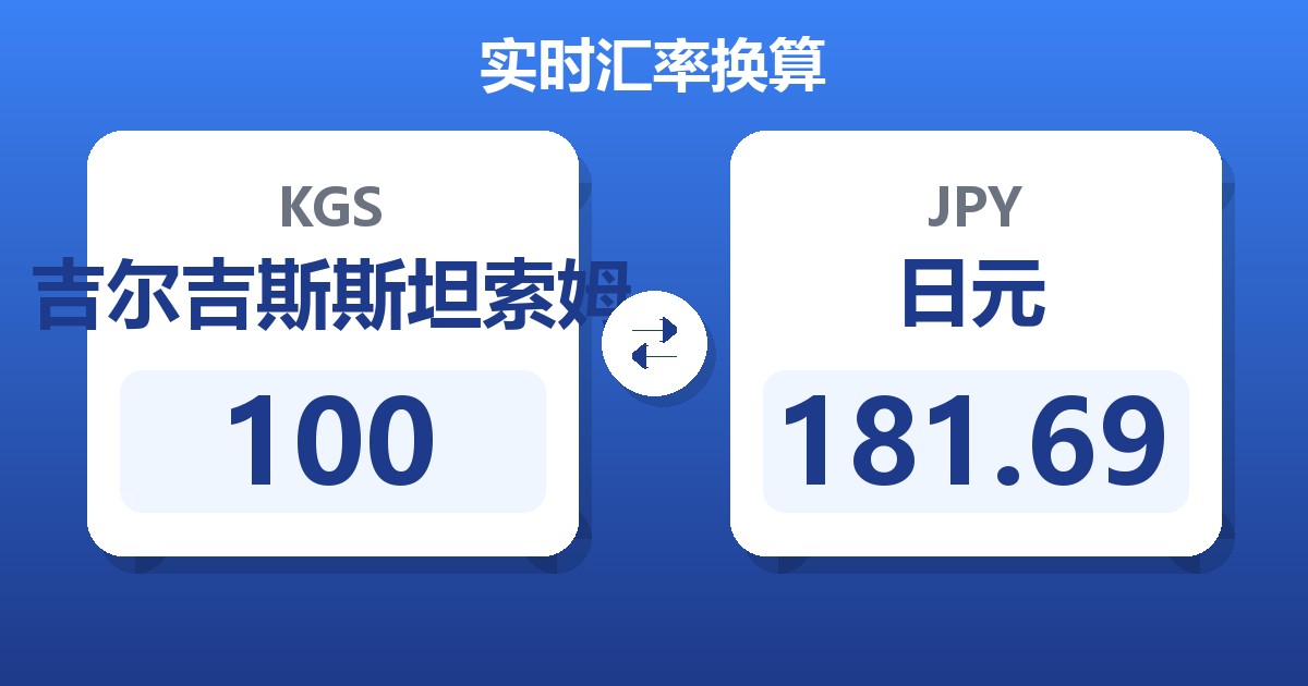 100吉尔吉斯斯坦索姆兑日元