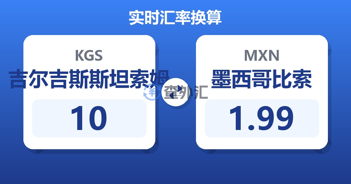 10吉尔吉斯斯坦索姆兑墨西哥比索