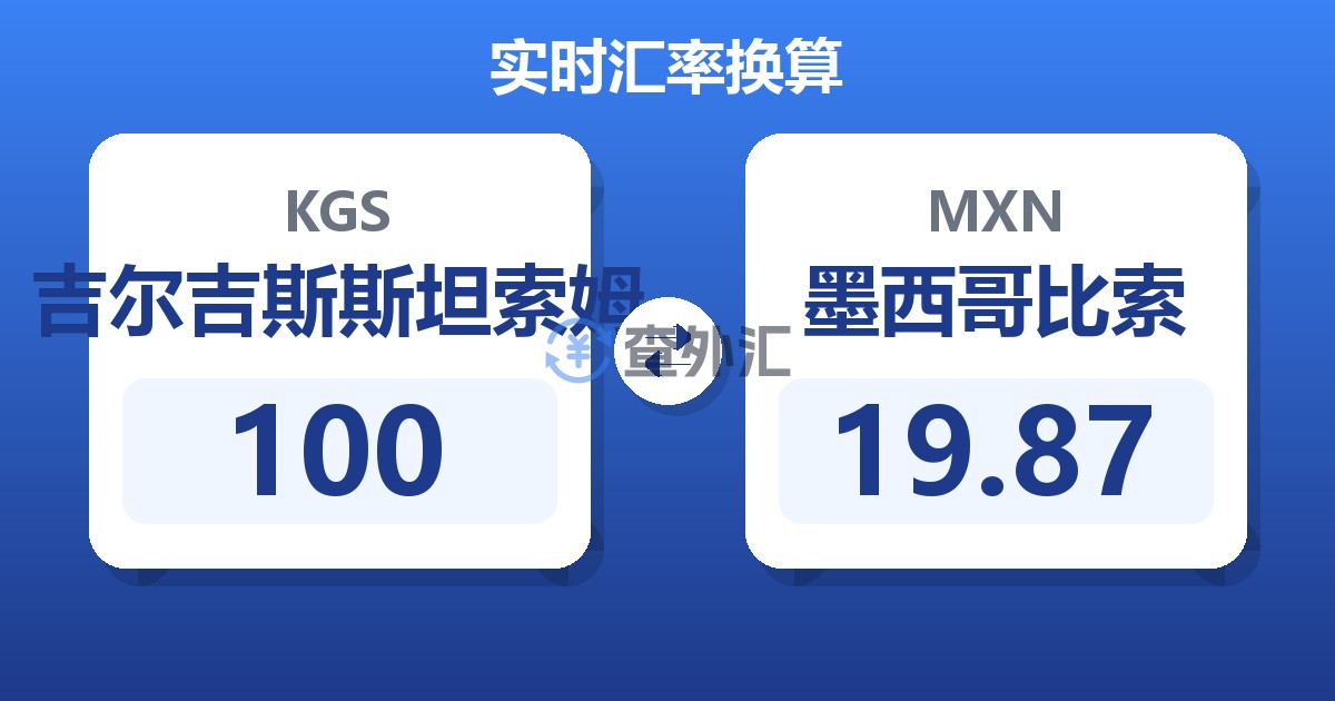 100吉尔吉斯斯坦索姆兑墨西哥比索