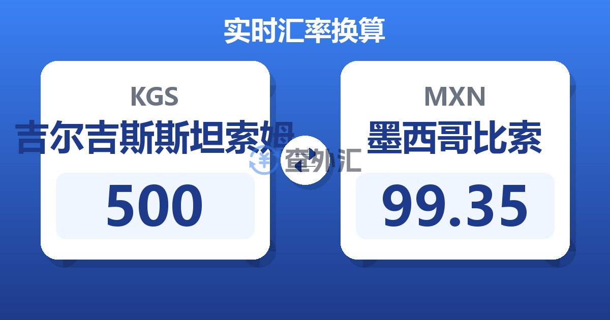 500吉尔吉斯斯坦索姆兑墨西哥比索