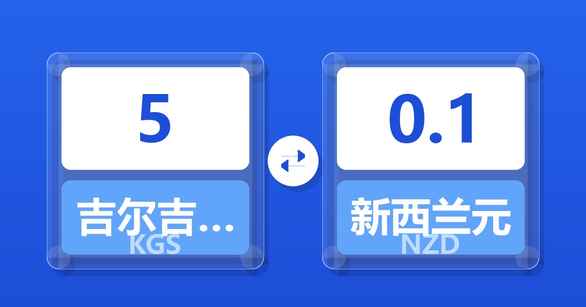 5吉尔吉斯斯坦索姆兑新西兰元