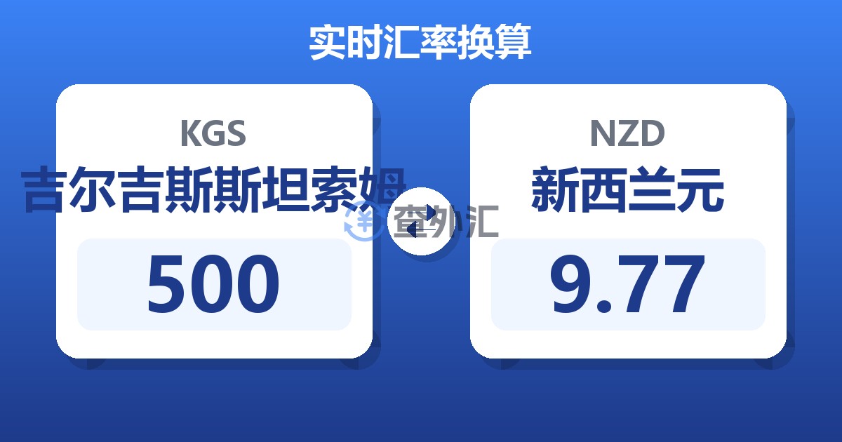 500吉尔吉斯斯坦索姆兑新西兰元