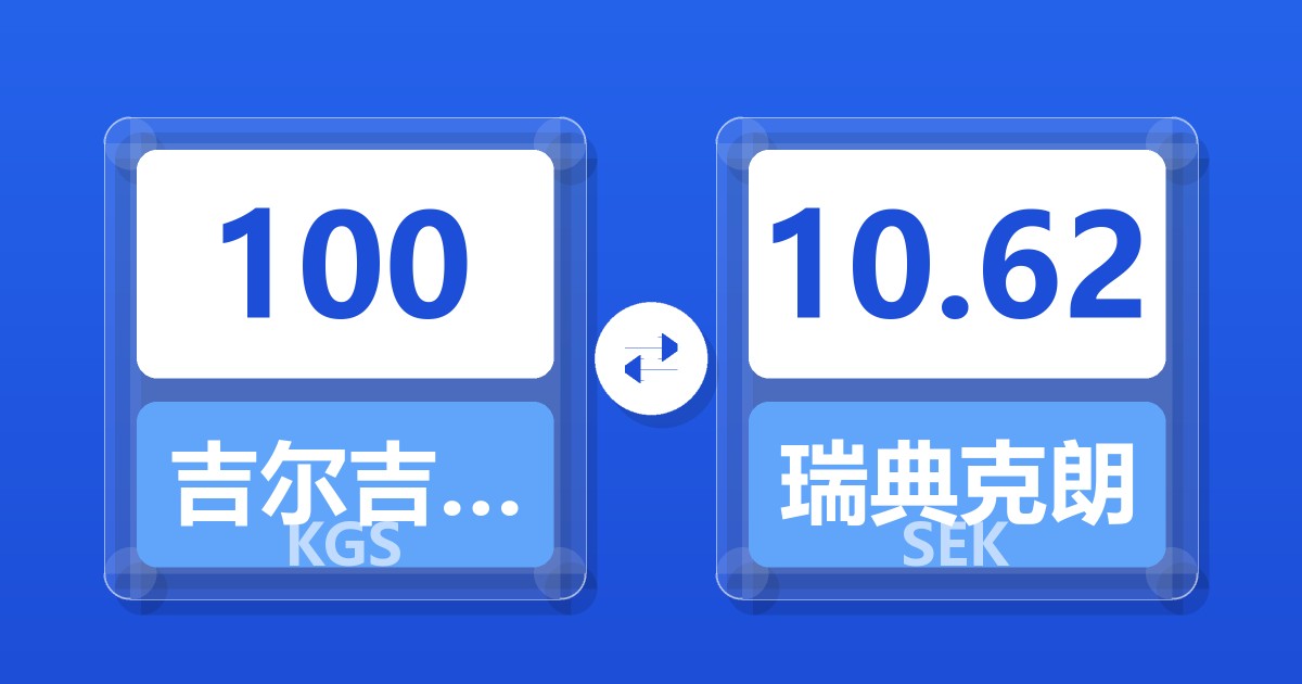 100吉尔吉斯斯坦索姆兑瑞典克朗