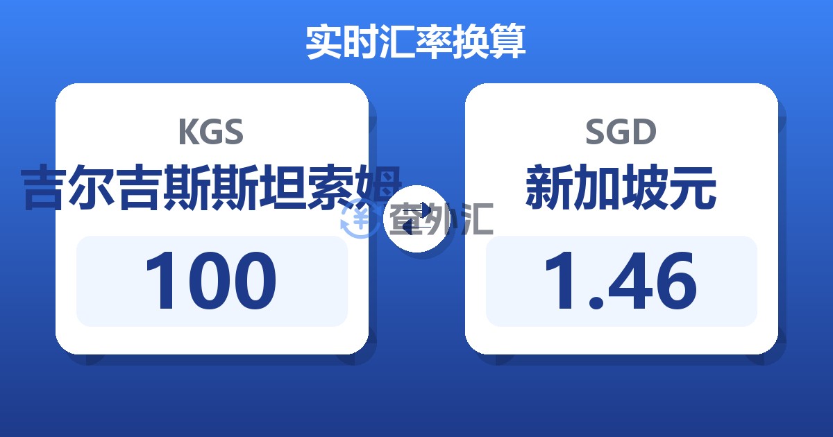 100吉尔吉斯斯坦索姆兑新加坡元