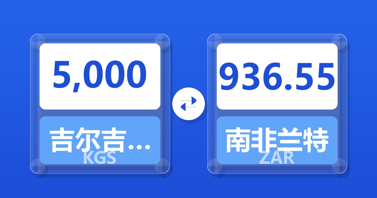 5,000吉尔吉斯斯坦索姆兑南非兰特