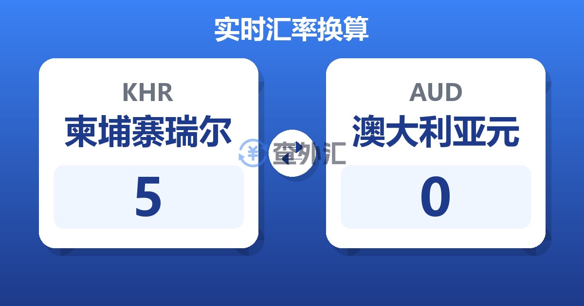 5柬埔寨瑞尔兑澳大利亚元