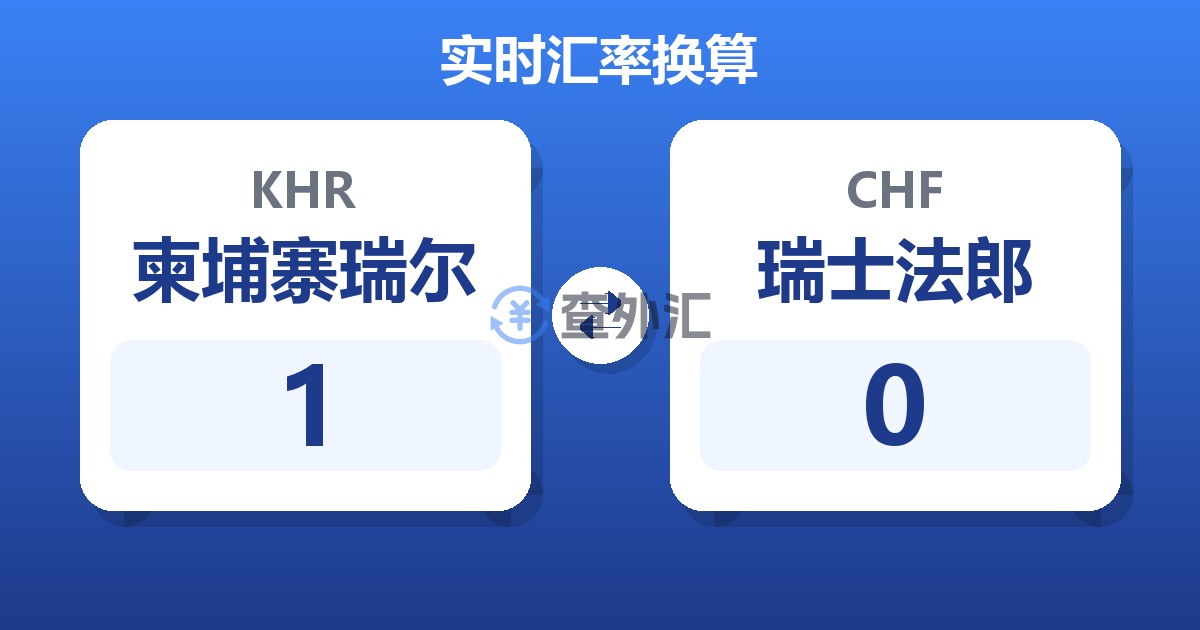 1柬埔寨瑞尔兑瑞士法郎