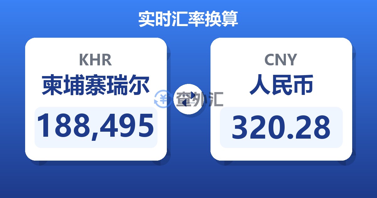 188,495柬埔寨瑞尔兑人民币