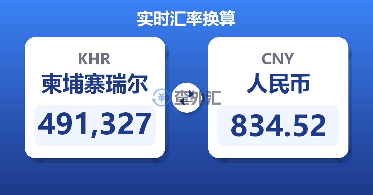 491,327柬埔寨瑞尔兑人民币