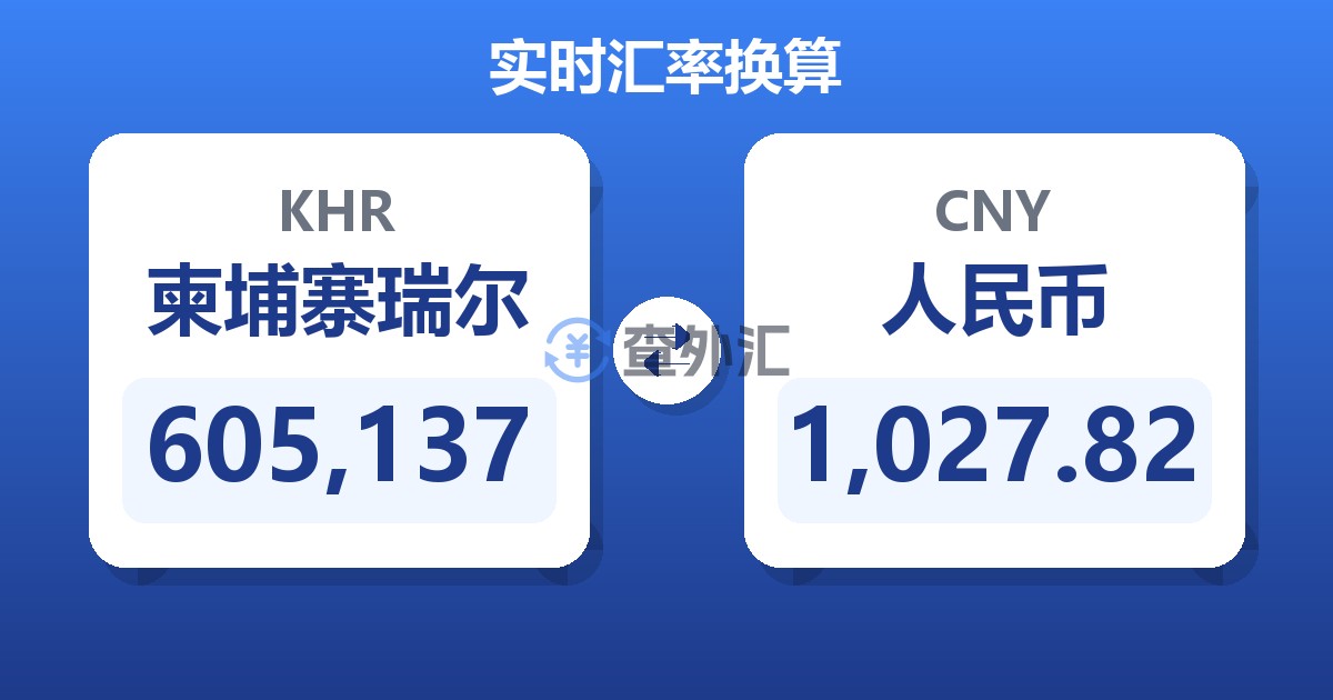605,137柬埔寨瑞尔兑人民币