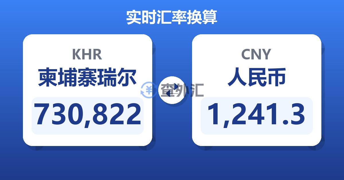 730,822柬埔寨瑞尔兑人民币