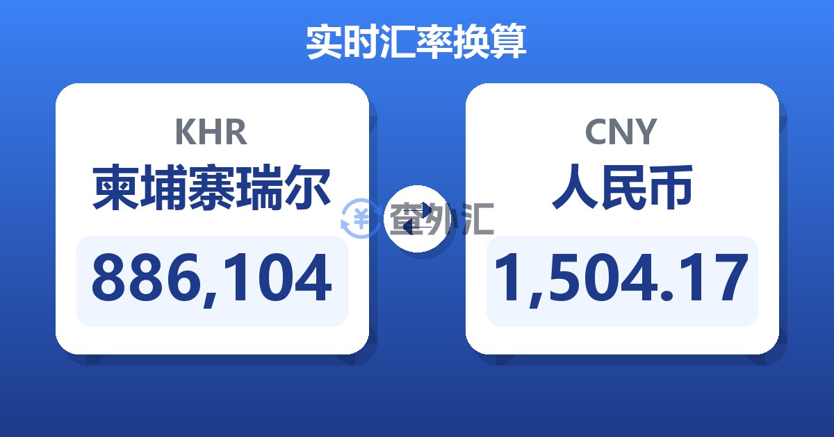 886,104柬埔寨瑞尔兑人民币