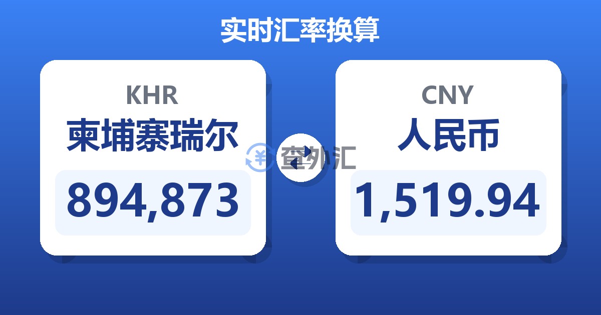 894,873柬埔寨瑞尔兑人民币