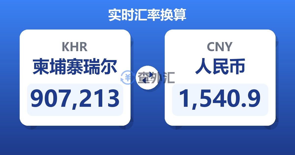 907,213柬埔寨瑞尔兑人民币