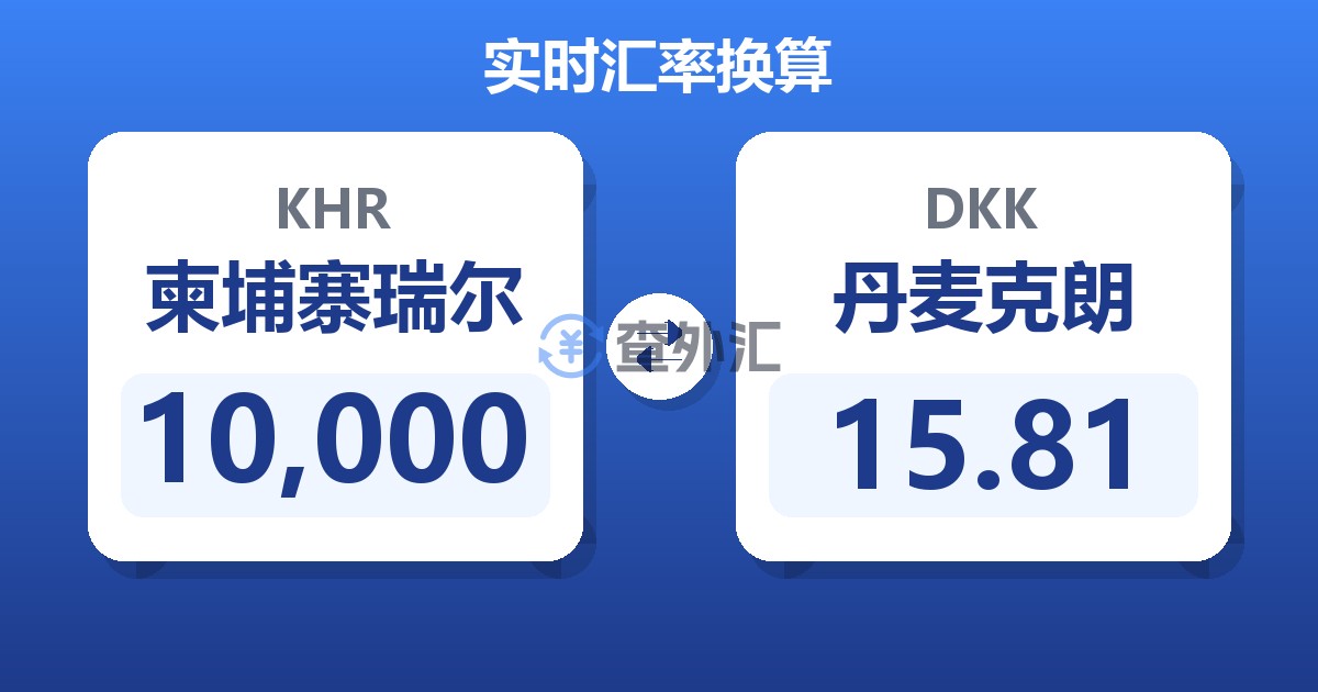 10,000柬埔寨瑞尔兑丹麦克朗