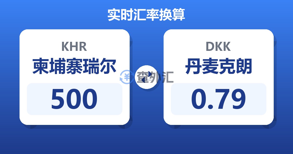 500柬埔寨瑞尔兑丹麦克朗