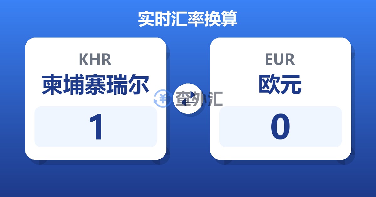 1柬埔寨瑞尔兑欧元