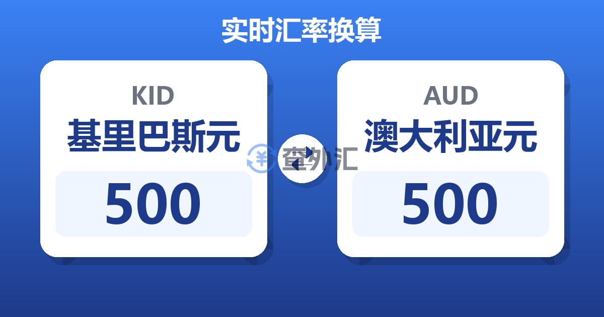 500基里巴斯元兑澳大利亚元