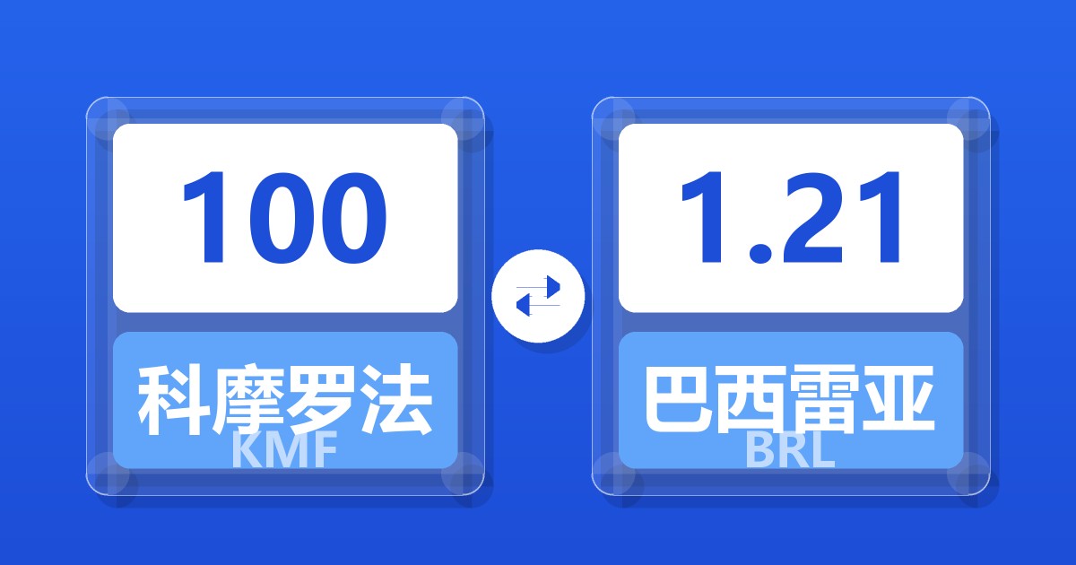 100科摩罗法郎兑巴西雷亚尔