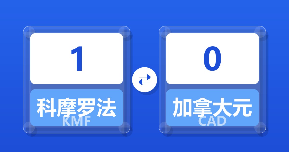 1科摩罗法郎兑加拿大元