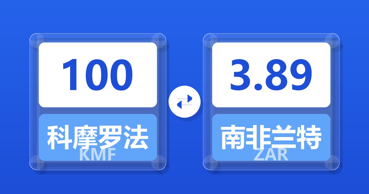 100科摩罗法郎兑南非兰特