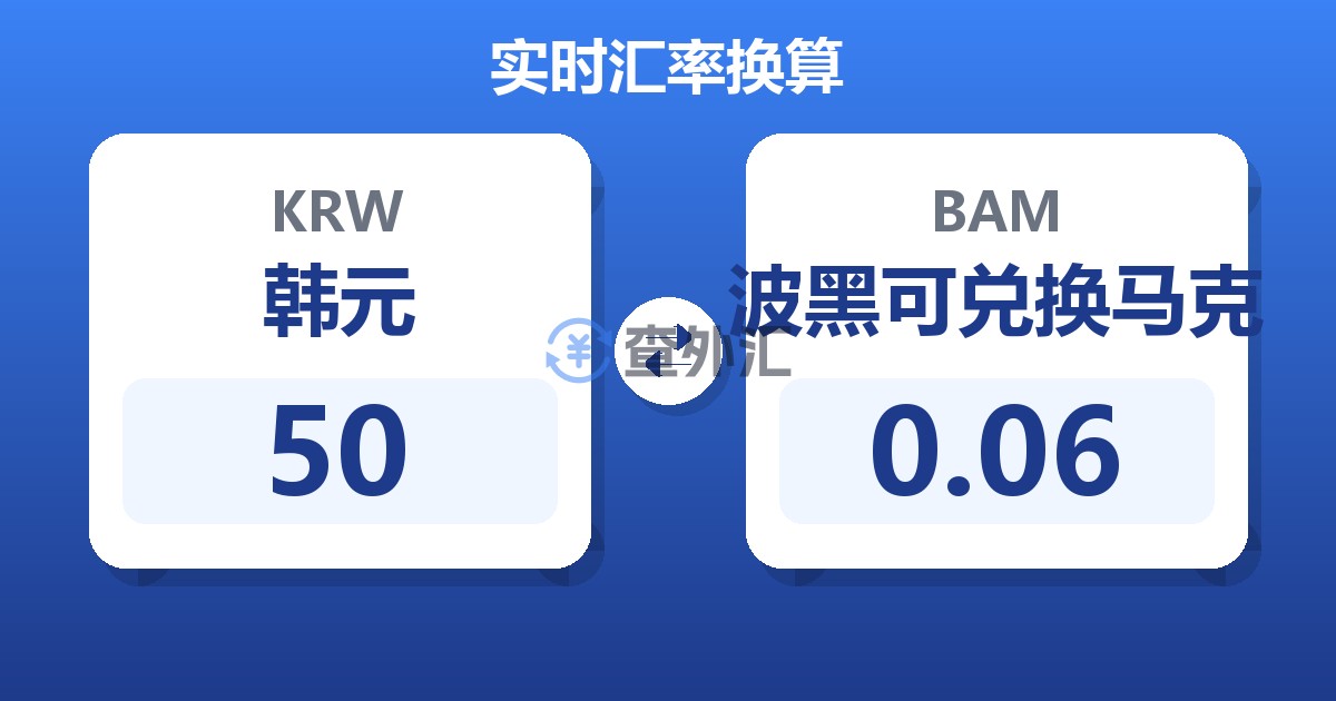 50韩元兑波黑可兑换马克