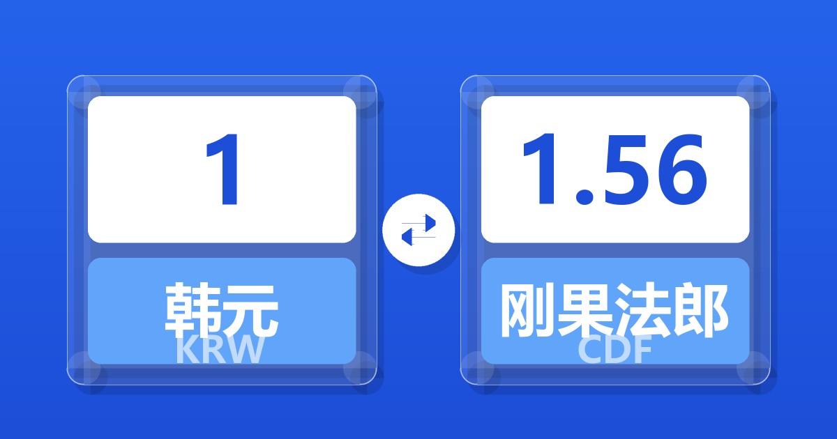 1韩元兑刚果法郎