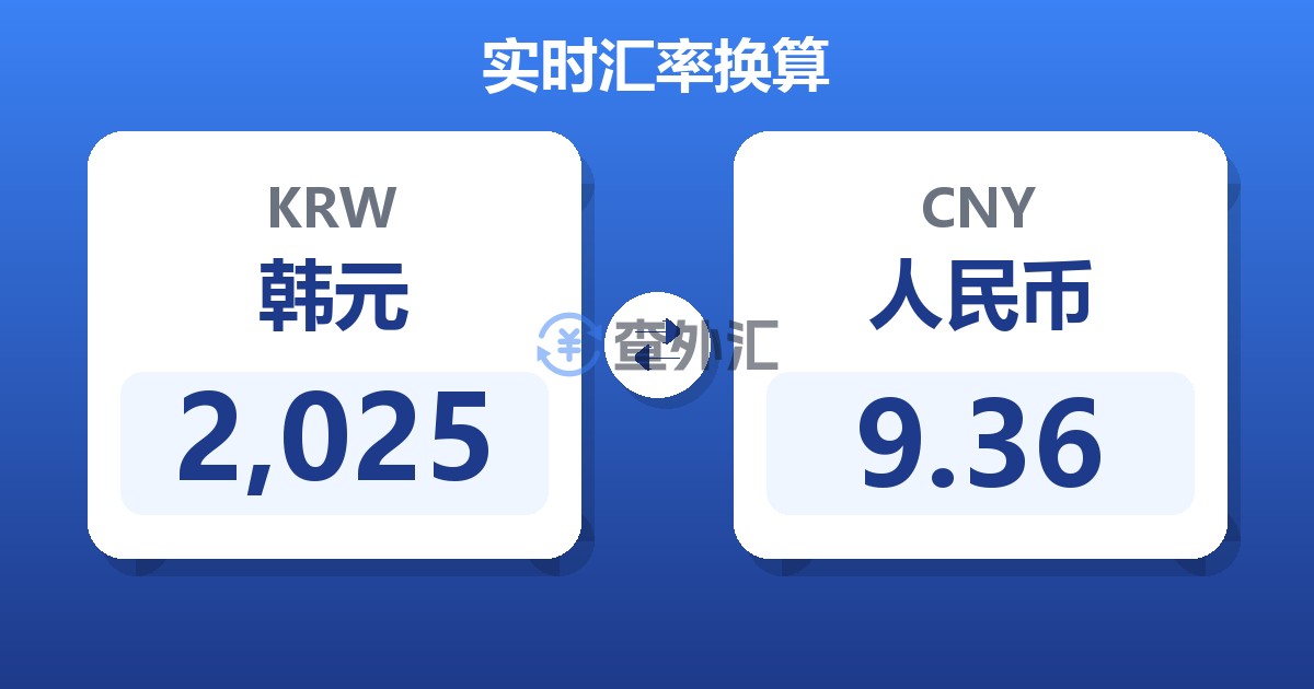 2,025韩元兑人民币