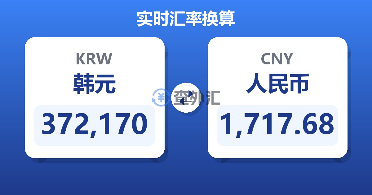 372,170韩元兑人民币
