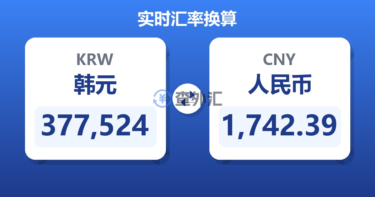 377,524韩元兑人民币
