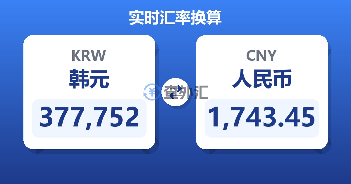 377,752韩元兑人民币