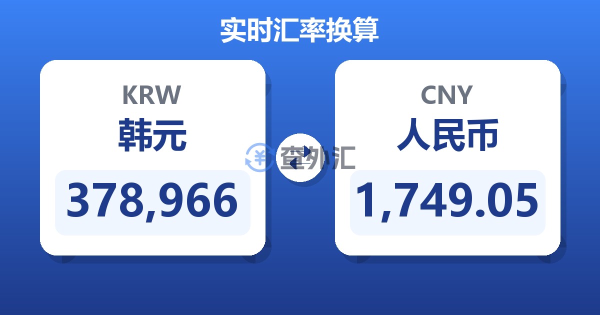 378,966韩元兑人民币