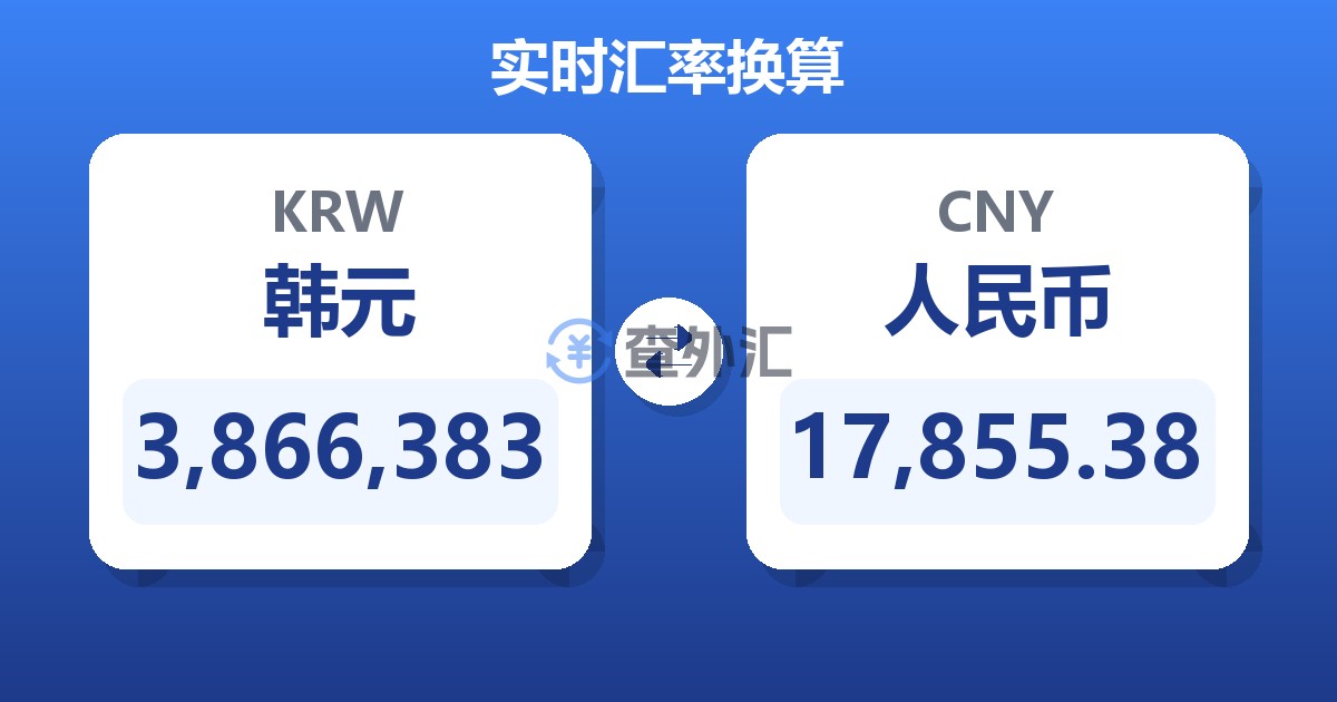 3,866,383韩元兑人民币