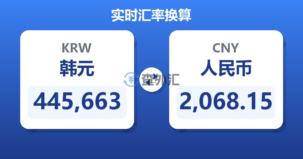 445,663韩元兑人民币